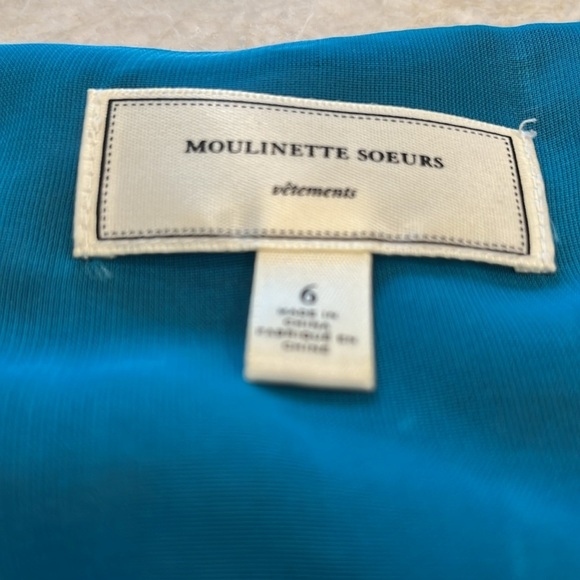 Moulinette Soeurs | Silk‎ Maxi Halter Dress | Teal/Purple | Size 6 - Picture 11 of 14